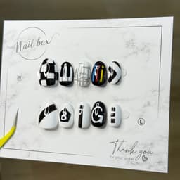 Nailbox BIGBANG G-Dragon Đen Trắng | Nail Box Handmade Thủ Công Nail Concert Kpop Unisex– Mellow Nailbox 5