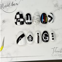 Nailbox BIGBANG G-Dragon Đen Trắng | Nail Box Handmade Thủ Công Nail Concert Kpop Unisex– Mellow Nailbox 3