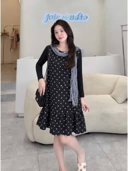<Đầm Bầu Quynhanhhoue> (QC) Set váy bi kèm khăn Qc938 2
