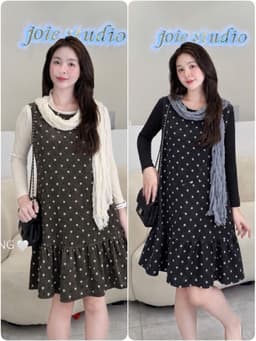<Đầm Bầu Quynhanhhoue> (QC) Set váy bi kèm khăn Qc938 1