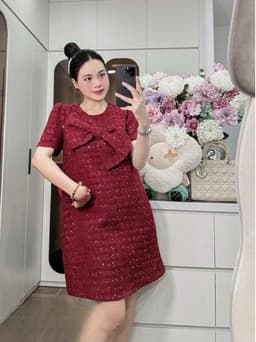 <Đầm Bầu Quynhanhhoue> (NH CLOTHING)Váy suông váy dạ nơ ngực M11988 sm 2