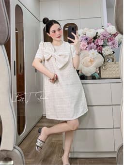 <Đầm Bầu Quynhanhhoue> (NH CLOTHING)Váy suông váy dạ nơ ngực M11988 sm 5
