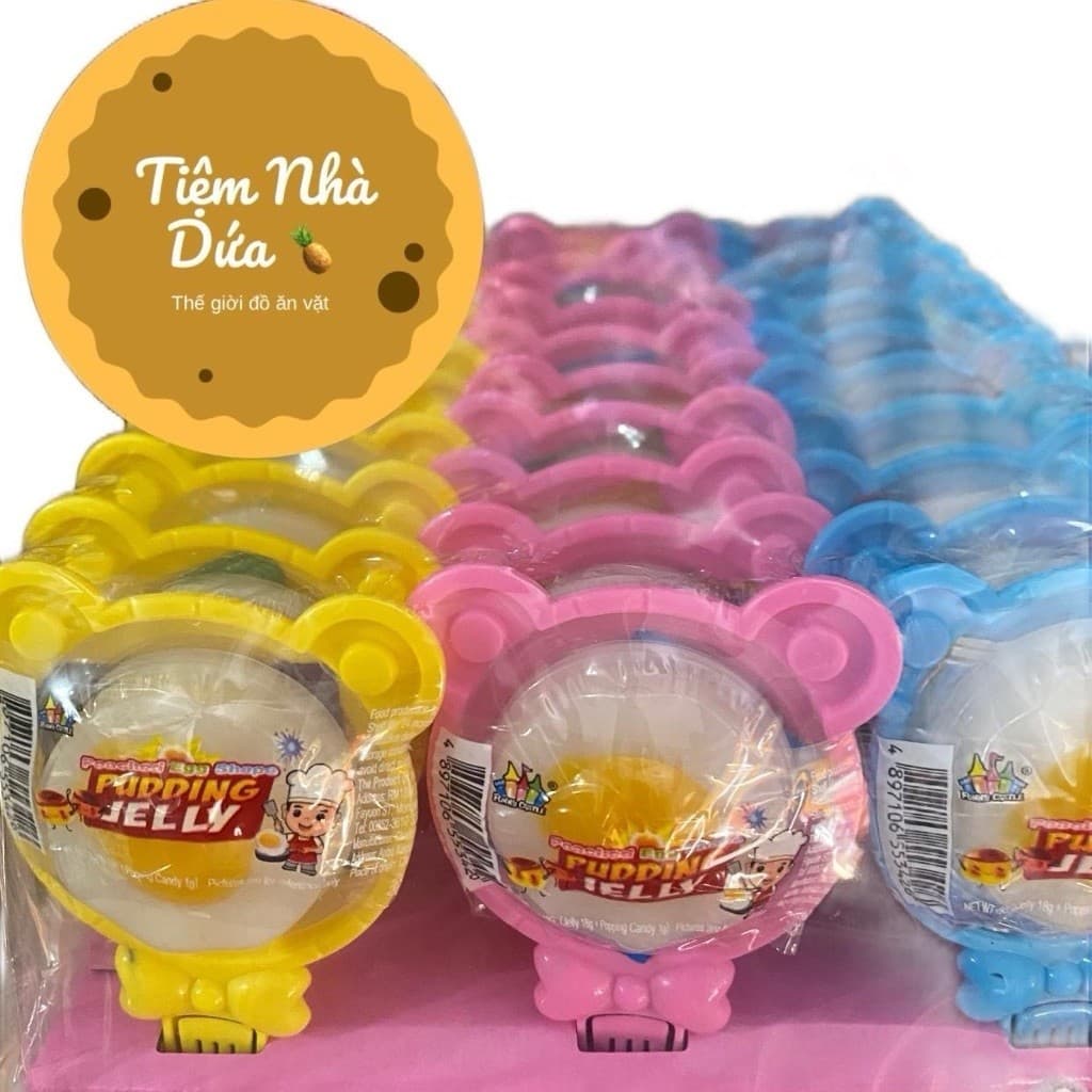 Khay 30 cái Thạch Pudding hình trứng tráng kèm kẹo nổ siêu ngon cho bé Ăn Vặt Snack Food