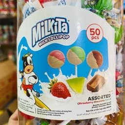 Sỉ lọ 50 chiếc kẹo mút sữa Milkita chính hãng nhiều vị siêu ngon cho bé Chua Snack Food Ăn Vặt Candy 3