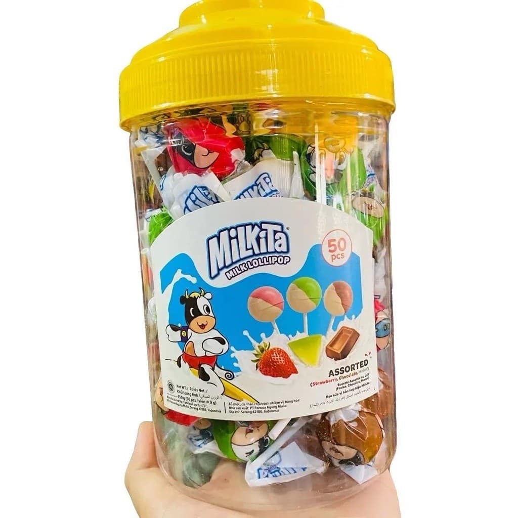 Sỉ lọ 50 chiếc kẹo mút sữa Milkita chính hãng nhiều vị siêu ngon cho bé Chua Snack Food Ăn Vặt Candy