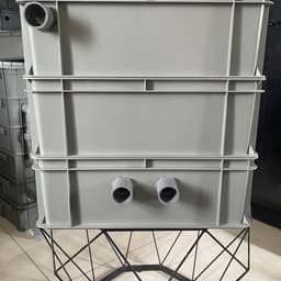 Bộ lọc Baki tràn cho hồ cá nhỏ dưới 1500 lít - Kích thước 46x27x16cm, màu xám, ống phi 34 1
