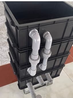 Bộ lọc Baki mini cho hồ cá cảnh nhỏ gọn, kích thước 34x25x13cm, màu đen, Phi 27, chống tràn, hoàn hảo cho hồ cá mini. 6
