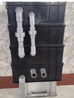 Bộ lọc Baki mini cho hồ cá cảnh nhỏ gọn, kích thước 34x25x13cm, màu đen, Phi 27, chống tràn, hoàn hảo cho hồ cá mini. 3