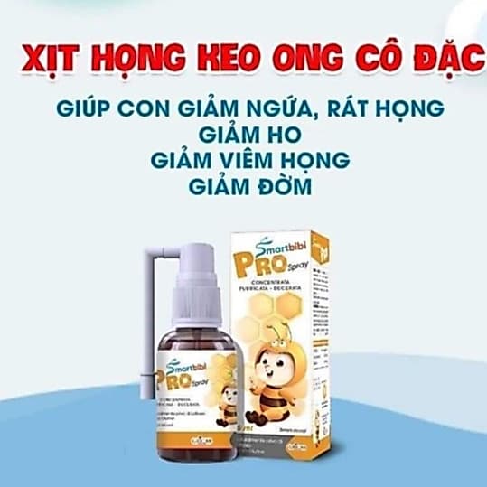Smartbibi Pro Spray -Tăng đề kháng - Làm dịu họng - Hỗ trợ giảm ho, đau họng - Keo ong cô đặc tinh khiết từ Italia