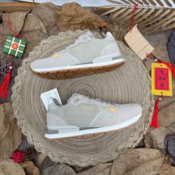 Giày Sneaker Nam Nữ Thời Trang Màu Xám Trắng Đế Cao Su Êm Chân, Giày Thể Thao Casual Phong Cách Hàn Quốc 2