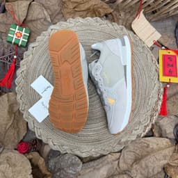 Giày Sneaker Nam Nữ Thời Trang Màu Xám Trắng Đế Cao Su Êm Chân, Giày Thể Thao Casual Phong Cách Hàn Quốc 5