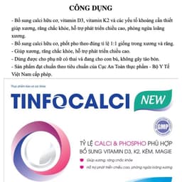 Viên Uống Bổ Sung Canxi Hữu Cơ TinfoCalci New Hộp 30 Viên Giúp Xương Chắc Khỏe Phòng Ngừa Loãng Xương 4