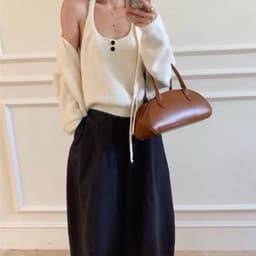 (Dmina) Set áo len 2 chi tiết áo len cổ yếm kèm cardigan ngoài siêu đẹp hàng QC - ảnh thật 5