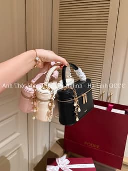 PODRE - FULLBOX - Túi Dáng Cốp Podre Da Trơn Kèm Charm Hoa RMPR 4