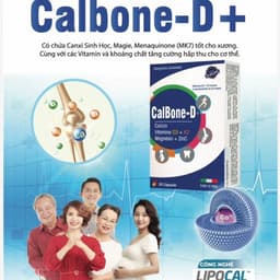Calbone-D+ 1 viên mỗi ngày giúp xương răng chắc khỏe, hấp thu tối ưu với Canxi sinh học,Magie,MK7 và vitamin(hộp 60 viên 1