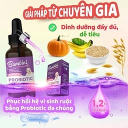 Bambini Men Vỉ Sinh 12 Chủng Dạng Giọt - Cên Bằng Đường Ruột, Giảm Táo Bón, Tăng Sức Đề Kháng Cho Bé. Bé khoẻ -Bụng Êm 3