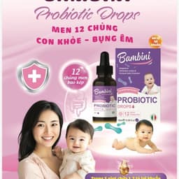 Bambini Men Vỉ Sinh 12 Chủng Dạng Giọt - Cên Bằng Đường Ruột, Giảm Táo Bón, Tăng Sức Đề Kháng Cho Bé. Bé khoẻ -Bụng Êm 2