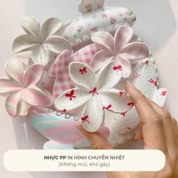 Hộp Kẹp Tóc Hoa Sứ In 3D NHÀ CÚ Kẹp Bấm Càng Cua Phong Cách Nhật 6194 3