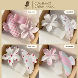 Kẹp Tóc Hoa Sứ In 3D NHÀ CÚ Kẹp Bấm Càng Cua Phong Cách Nhật 6194 4