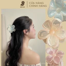 Kẹp Tóc Hoa Sứ In 3D NHÀ CÚ Kẹp Bấm Càng Cua Phong Cách Nhật 6194 7