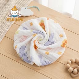 Hộp 5 Khăn Sữa Cổ Tích 6 Lớp Manny Vải Cotton Dệt Cao Cấp Siêu Mềm Mịn, Thấm Hút Tốt Cho BéHộp 5 Khăn Sữa Cổ Tích 6 Lớp 7
