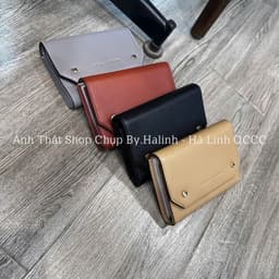 Ví Gấp 3 Da Xước 2 Đinh CLS Ví Mini 2