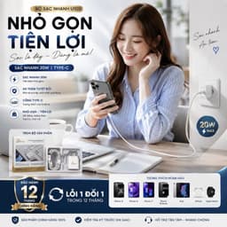 Bộ Sạc Nhanh 20W Apest AP-U100 Củ Sạc Type C Dành Cho IP 15,16,17,18 Và Các Dòng Adroi 3