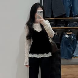 (Hàng QC Đẹp sẵn) Sét áo gile 2s dây kèm áo thun ren dài tay phù hợp cho mùa thu hẹn hò cafe 3