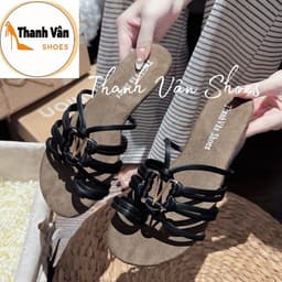 (G0348)Cao gót mũi tròn 3 phân dây phối khoá kẹp ngón êm _Thanh Vân Shoes 5