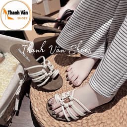 (G0348)Cao gót mũi tròn 3 phân dây phối khoá kẹp ngón êm _Thanh Vân Shoes 1