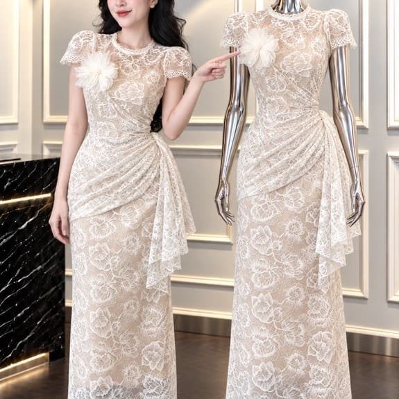 ĐẦM BODY REN DỰ TIỆC XÉO TÀ XUKADRESS