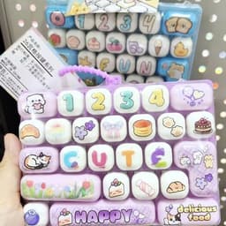(Tặng stiker b3) Đồ Chơi Bàn Phím 26 Ô Giảm Căng Thẳng Tăng Phong Cách Thiết Kế Tháo Rời Nút Móc Trang Trí Dễ Thương 6