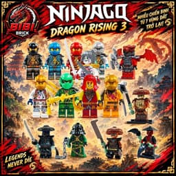 Tổng Hợp Mô Hình Lắp Ghép Nhân Vật Dragon Rising 3-Minifigures Ninjago 5 Bậc Thầy Bị Cấm,Dragon Warrior,Wyld Fyre 1