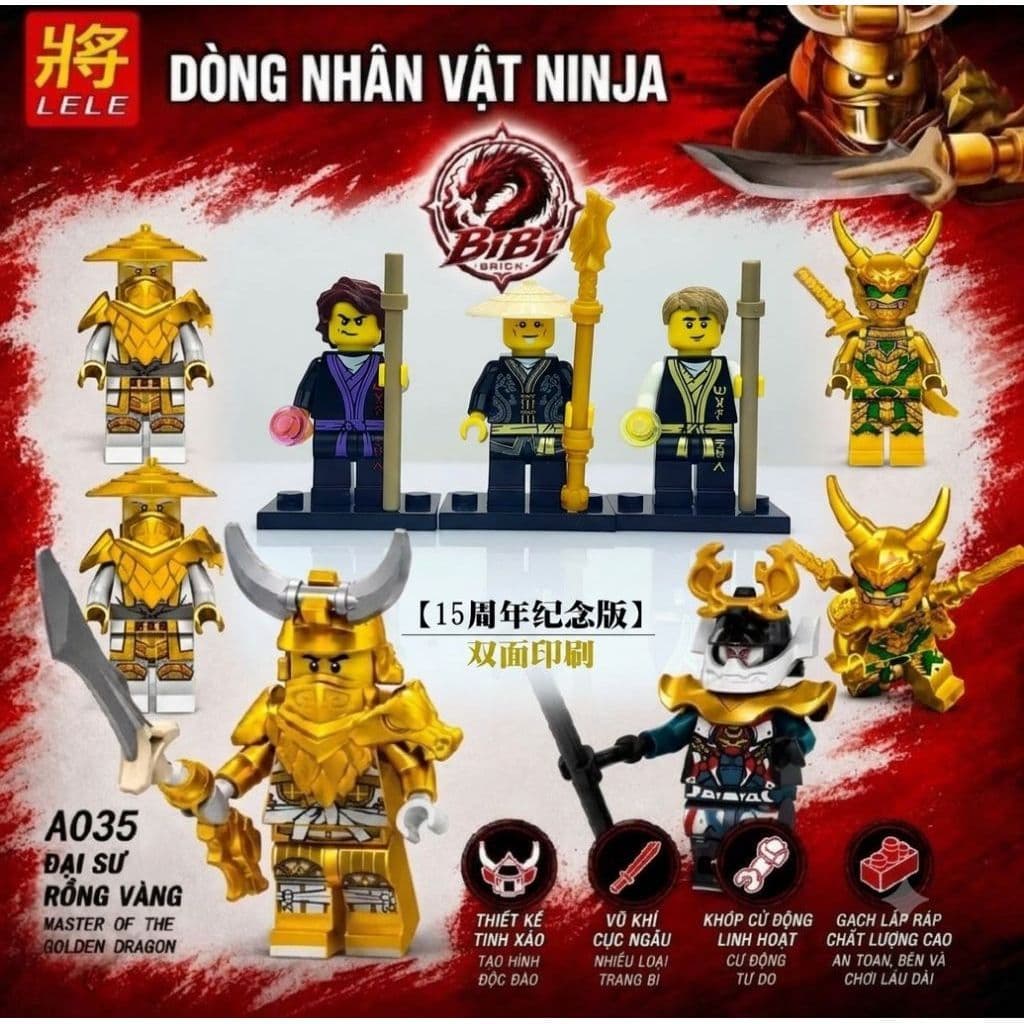 [CÓ SẴN]Mô Hình Nhân Vật Ninjago Lloyd Oni,Wu Giáp Rồng,Wu Garmadon Sư Tổ Spinzitsu 15-Minifigures Ninjago season 15