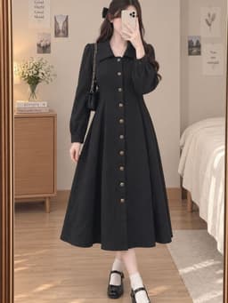 [2hand] Khoác măng tô dáng váy xoè freesize khoác được mặc như váy được 1