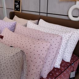 Vỏ gối Đũi Linen mát mịn hoạ tiết hoa nhí xinh xắn,kích cỡ 48x72 2