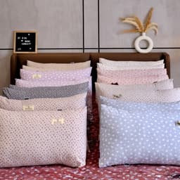 Vỏ gối Đũi Linen mát mịn hoạ tiết hoa nhí xinh xắn,kích cỡ 48x72 4