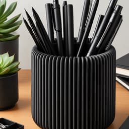 Hộp Đựng Bút Để Bàn In 3D, Hộp Cắm Bút Kẻ Sọc Đựng Văn Phòng Phẩm 1