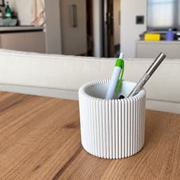 Hộp Đựng Bút Để Bàn In 3D, Hộp Cắm Bút Kẻ Sọc Đựng Văn Phòng Phẩm 4