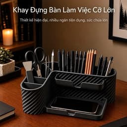Khay Đựng Đồ Để Bàn Đa Ngăn In 3D, Kệ Đựng Bút Điện Thoại Văn Phòng Phẩm Cỡ Lớn 1