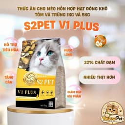 [ 5kg Chính Hãng ] Hạt Thức Ăn Cho Mèo S2Pet V1Plus Mix Topping Hỗ Trợ Tăng Cân, Mượt Lông, Giảm Mùi | Yellow Pet 4