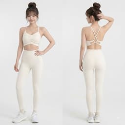 Bộ tập Gym, Yoga, Erobic cho nữ chất LuLu hàng Quảng Châu cao cấp BT909 5