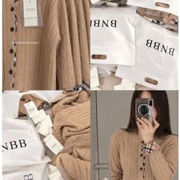 Sẵn-Áo len phối caro màu be Chất liệu len Cao Cấp Mềm Ấm Sang Trọng 7