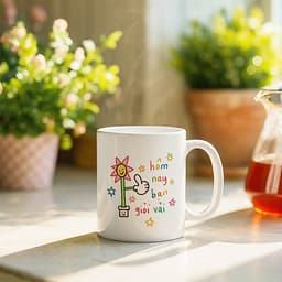 Ly cốc sứ chữa lành CƯỜI NHIỀU LÊN, HÔM NAY CẬU GIỎI VẢI quà tặng kỷ niệm sinh nhật bạn bè đồng nghiệp bản thân ý nghĩa 7