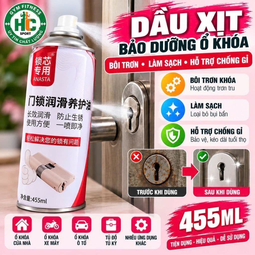 [GIÁ SỈ]  Dầu bôi trơn khóa cửa, lõi khóa, bảo dưỡng lỗ khóa, tẩy rỉ sét, bản lề trục cửa, tiếng ồn