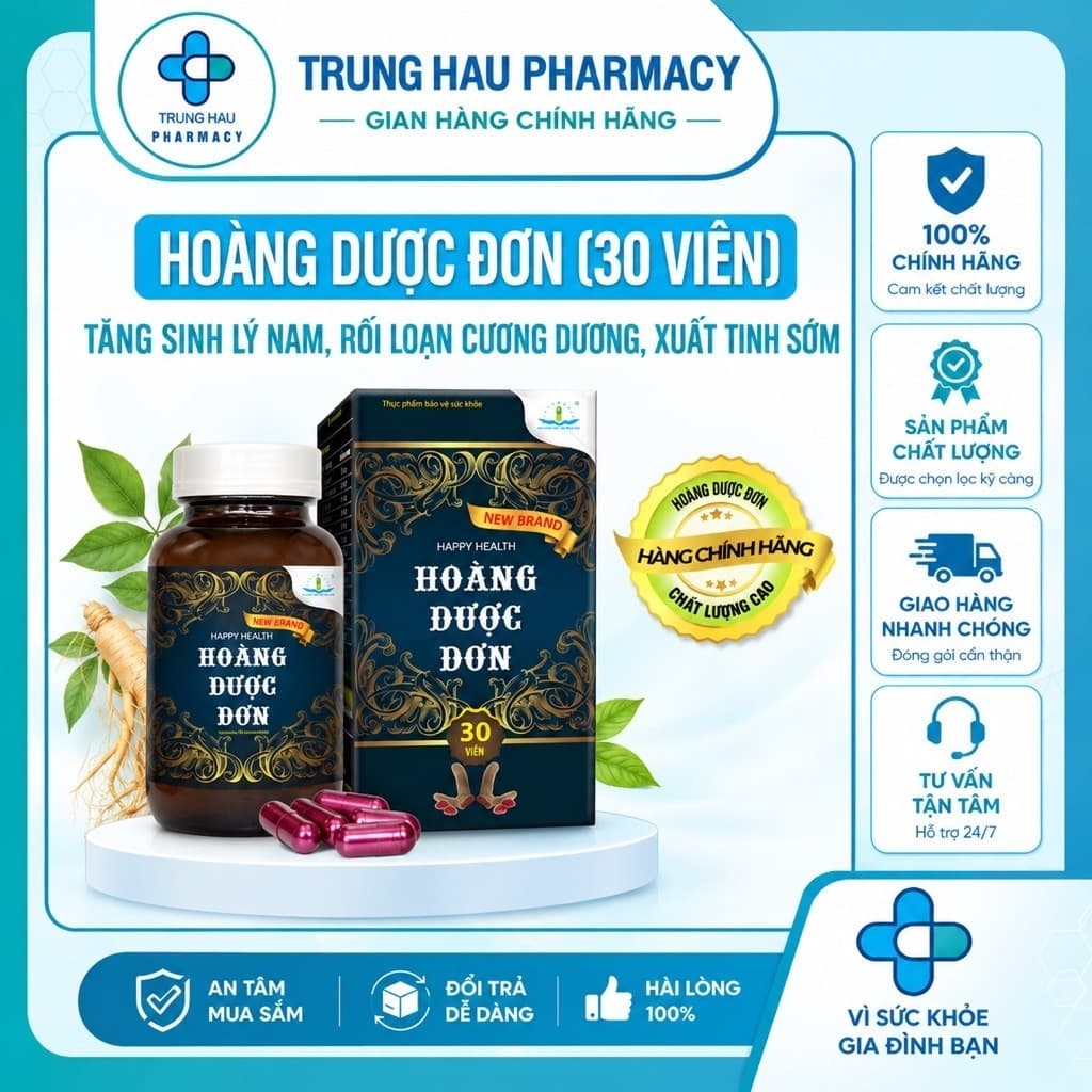 Hoàng Dược Đơn Viên Uống Tăng Cường Sinh Lý Nam Giới - Hộp 30 Viên