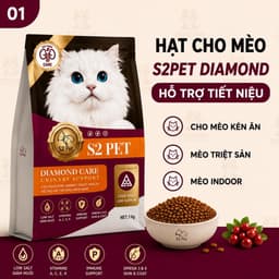 [ 1kg ] Hạt cho mèo S2PET Diamond Hỗ Trợ Tiết Niệu, Tăng Cường Sức Đề Kháng Chính Hãng | Yellow Pet 6