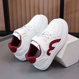 Mã G9 Giày Sneaker Trẻ Em Cổ Thấp Khóa Dán Chữ M Phong Cách Hàn Quốc Cho Bé Trai Bé Gái Size 26-37 2
