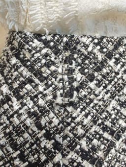 [2hand] Chân váy dạ tweet kẻ đan dáng chữ A size S M 5