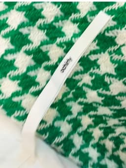 [2hand] Chân váy dạ tweet mềm kẻ xanh lá trắng size M 4